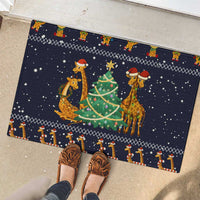 Love Giraffe Christmas Rubber Doormat Xmas Holiday Patterns - Wonder Print Shop