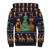 Love Giraffe Christmas Sherpa Hoodie Xmas Holiday Patterns - Wonder Print Shop