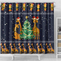 Love Giraffe Christmas Shower Curtain Xmas Holiday Patterns - Wonder Print Shop