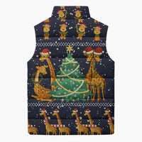 Love Giraffe Christmas Sleeveless Puffer Jacket Xmas Holiday Patterns - Wonder Print Shop
