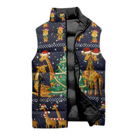 Love Giraffe Christmas Sleeveless Puffer Jacket Xmas Holiday Patterns - Wonder Print Shop