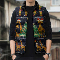 Love Giraffe Christmas Sleeveless Puffer Jacket Xmas Holiday Patterns - Wonder Print Shop