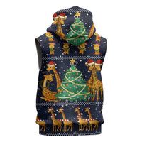Love Giraffe Christmas Sleeveless Zip Hoodie Xmas Holiday Patterns - Wonder Print Shop