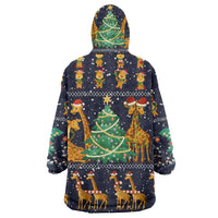 Love Giraffe Christmas Wearable Blanket Hoodie Xmas Holiday Patterns - Wonder Print Shop