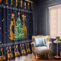Love Giraffe Christmas Window Curtain Xmas Holiday Patterns - Wonder Print Shop
