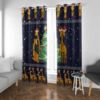 Love Giraffe Christmas Window Curtain Xmas Holiday Patterns - Wonder Print Shop