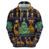 Love Giraffe Christmas Zip Hoodie Xmas Holiday Patterns - Wonder Print Shop