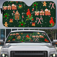 Love Cardinal Xmas Christmas Auto Sun Shade Xmas Holiday Patterns - Wonder Print Shop