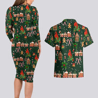 Love Cardinal Xmas Christmas Couples Matching Long Sleeve Bodycon Dress and Hawaiian Shirt Xmas Holiday Patterns - Wonder Print Shop