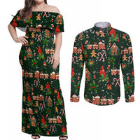 Love Cardinal Xmas Christmas Couples Matching Off Shoulder Maxi Dress and Long Sleeve Button Shirt Xmas Holiday Patterns - Wonder Print Shop