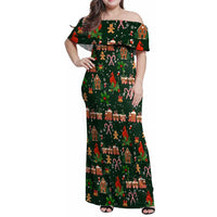 Love Cardinal Xmas Christmas Family Matching Off Shoulder Maxi Dress and Hawaiian Shirt Xmas Holiday Patterns - Wonder Print Shop