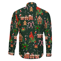 Love Cardinal Xmas Christmas Family Matching Off Shoulder Short Dress and Hawaiian Shirt Xmas Holiday Patterns - Wonder Print Shop