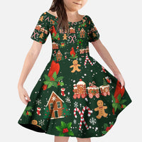 Love Cardinal Xmas Christmas Kid Short Sleeve Dress Xmas Holiday Patterns - Wonder Print Shop