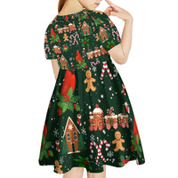 Love Cardinal Xmas Christmas Kid Short Sleeve Dress Xmas Holiday Patterns - Wonder Print Shop