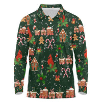 Love Cardinal Xmas Christmas Long Sleeve Polo Shirt Xmas Holiday Patterns - Wonder Print Shop