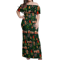 Love Cardinal Xmas Christmas Off Shoulder Maxi Dress Xmas Holiday Patterns - Wonder Print Shop