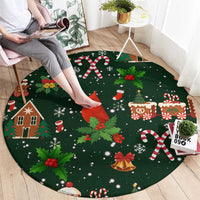 Love Cardinal Xmas Christmas Round Carpet Xmas Holiday Patterns - Wonder Print Shop