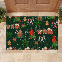 Love Cardinal Xmas Christmas Rubber Doormat Xmas Holiday Patterns - Wonder Print Shop
