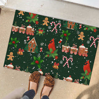 Love Cardinal Xmas Christmas Rubber Doormat Xmas Holiday Patterns - Wonder Print Shop