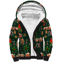 Love Cardinal Xmas Christmas Sherpa Hoodie Xmas Holiday Patterns - Wonder Print Shop