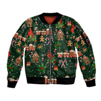 Love Cardinal Xmas Christmas Sleeve Zip Bomber Jacket Xmas Holiday Patterns - Wonder Print Shop
