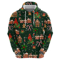 Love Cardinal Xmas Christmas Zip Hoodie Xmas Holiday Patterns - Wonder Print Shop