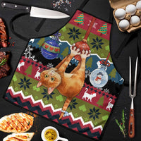 Cat Hanging on Xmas Tree Christmas Apron Xmas Holiday Patterns - Wonder Print Shop