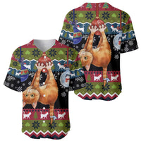 Cat Hanging on Xmas Tree Christmas Baseball Jersey Xmas Holiday Patterns - Wonder Print Shop