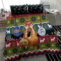 Cat Hanging on Xmas Tree Christmas Bedding Set Xmas Holiday Patterns - Wonder Print Shop