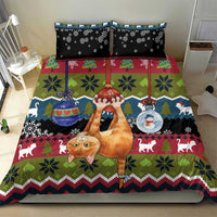 Cat Hanging on Xmas Tree Christmas Bedding Set Xmas Holiday Patterns - Wonder Print Shop