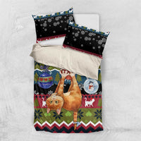 Cat Hanging on Xmas Tree Christmas Bedding Set Xmas Holiday Patterns - Wonder Print Shop