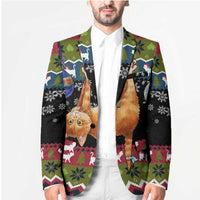 Cat Hanging on Xmas Tree Christmas Blazer Xmas Holiday Patterns - Wonder Print Shop