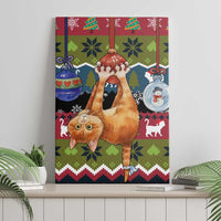 Cat Hanging on Xmas Tree Christmas Canvas Wall Art Xmas Holiday Patterns - Wonder Print Shop