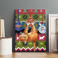 Cat Hanging on Xmas Tree Christmas Canvas Wall Art Xmas Holiday Patterns - Wonder Print Shop