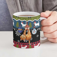 Cat Hanging on Xmas Tree Christmas Ceramic Mug Xmas Holiday Patterns - Wonder Print Shop