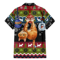 Cat Hanging on Xmas Tree Christmas Family Matching Mermaid Dress and Hawaiian Shirt Xmas Holiday Patterns - Wonder Print Shop