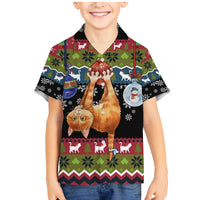Cat Hanging on Xmas Tree Christmas Family Matching Mermaid Dress and Hawaiian Shirt Xmas Holiday Patterns - Wonder Print Shop