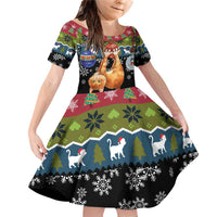 Cat Hanging on Xmas Tree Christmas Family Matching Off Shoulder Short Dress and Hawaiian Shirt Xmas Holiday Patterns - Wonder Print Shop
