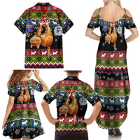 Cat Hanging on Xmas Tree Christmas Family Matching Summer Maxi Dress and Hawaiian Shirt Xmas Holiday Patterns - Wonder Print Shop