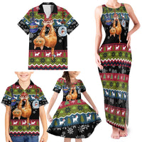 Cat Hanging on Xmas Tree Christmas Family Matching Tank Maxi Dress and Hawaiian Shirt Xmas Holiday Patterns - Wonder Print Shop