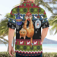 Cat Hanging on Xmas Tree Christmas Hawaiian Shirt Xmas Holiday Patterns - Wonder Print Shop