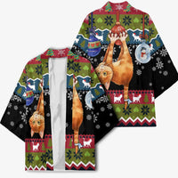 Cat Hanging on Xmas Tree Christmas Kimono Xmas Holiday Patterns - Wonder Print Shop