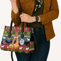 Cat Hanging on Xmas Tree Christmas Leather Bag Xmas Holiday Patterns - Wonder Print Shop