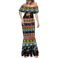 Cat Hanging on Xmas Tree Christmas Mermaid Dress Xmas Holiday Patterns - Wonder Print Shop