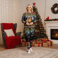 Cat Hanging on Xmas Tree Christmas Pajama Set Xmas Holiday Patterns - Wonder Print Shop