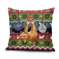 Cat Hanging on Xmas Tree Christmas Pillow Cover Xmas Holiday Patterns - Wonder Print Shop