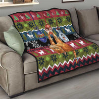 Cat Hanging on Xmas Tree Christmas Quilt Xmas Holiday Patterns - Wonder Print Shop