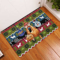 Cat Hanging on Xmas Tree Christmas Rubber Doormat Xmas Holiday Patterns - Wonder Print Shop