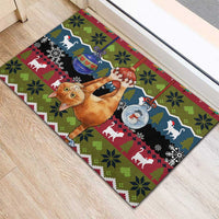 Cat Hanging on Xmas Tree Christmas Rubber Doormat Xmas Holiday Patterns - Wonder Print Shop