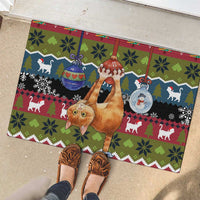 Cat Hanging on Xmas Tree Christmas Rubber Doormat Xmas Holiday Patterns - Wonder Print Shop